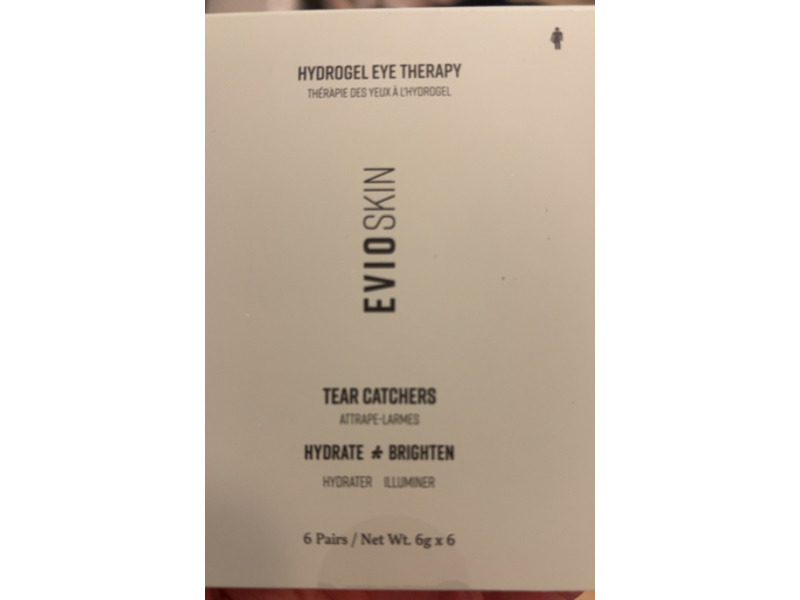 Evio Skin Hydrogel Eye Therapy Hydrate & Brighten Tear Catchers, 6 g, 6 Pairs