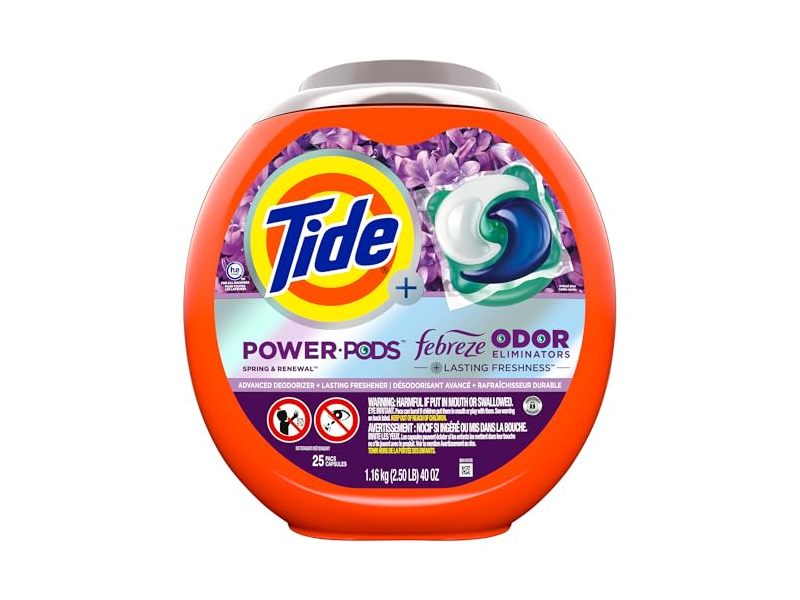 Tide+ Powder Pods Febreze All-Day Freshness, Spring & Renewal, 35 oz/1 Kg, 25 XL Capsules