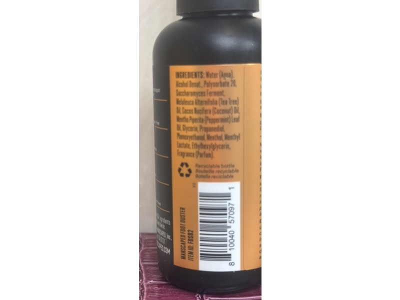 Manscaped Foot Duster Foot Deodorant, Cooling, 1.89 fl oz/56 mL