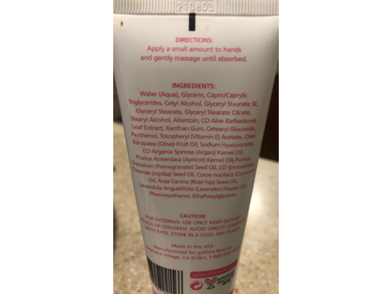 Gopure Nourishing Hand Cream, Coconut Oil + Pomegranate + Rosehip Oil, 4 fl oz/118 mL