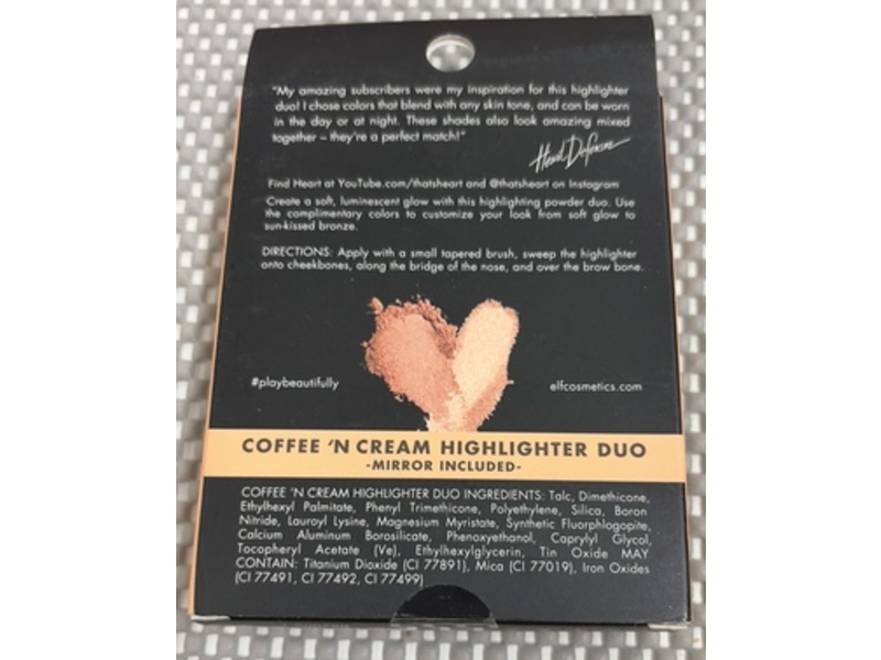 Elf Heart Defensor Highlighter Duo, Coffee N Cream, 0.3 oz/8.6 g