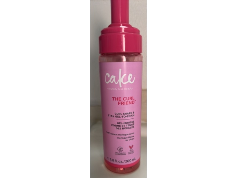 Cake Beauty The Curl Friend Curl Shape & Stay Gel To Foam, Fluffy Lemon Meringue Scent, 6.8 fl oz/200 mL