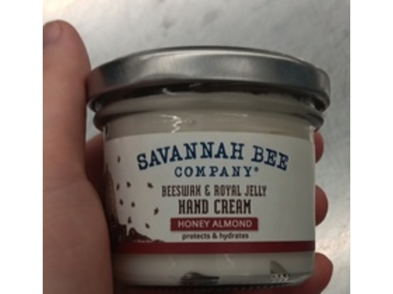 Savannah Bee Company Beeswax & Royal Jelly Hand Cream, Honey Almond, 3.4 oz/96 g