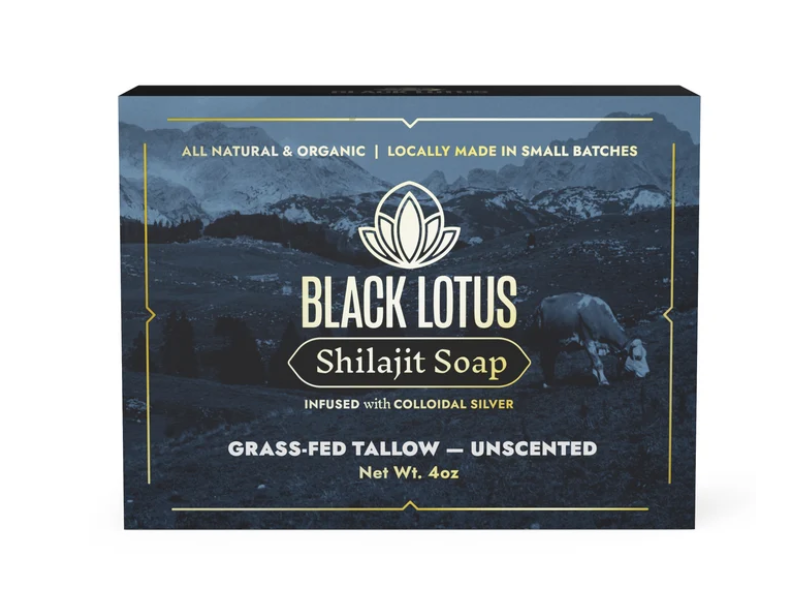 Black Lotus Shilajit Soap, Grass-Fed Tallow - Unscented, 4 oz