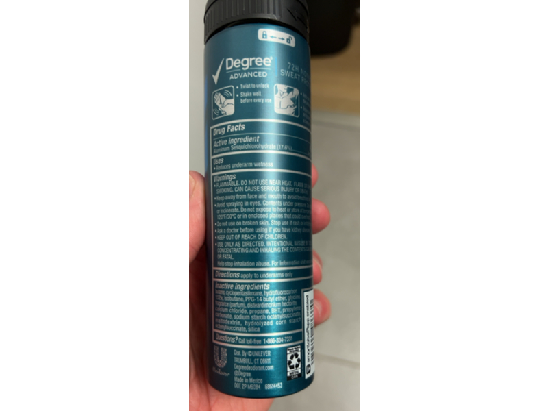 Degree Advanced Motionsense Antiperspirant Deodorant Dry Spray, Sage & Ocean Mist, 3.8 oz/107 g