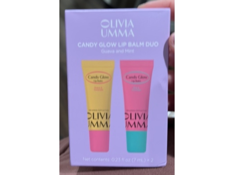 Olivia Umma Candy Glow Lip Balm Duo, 0.23 fl oz/7 mL, Guava And Mint, 2 Count