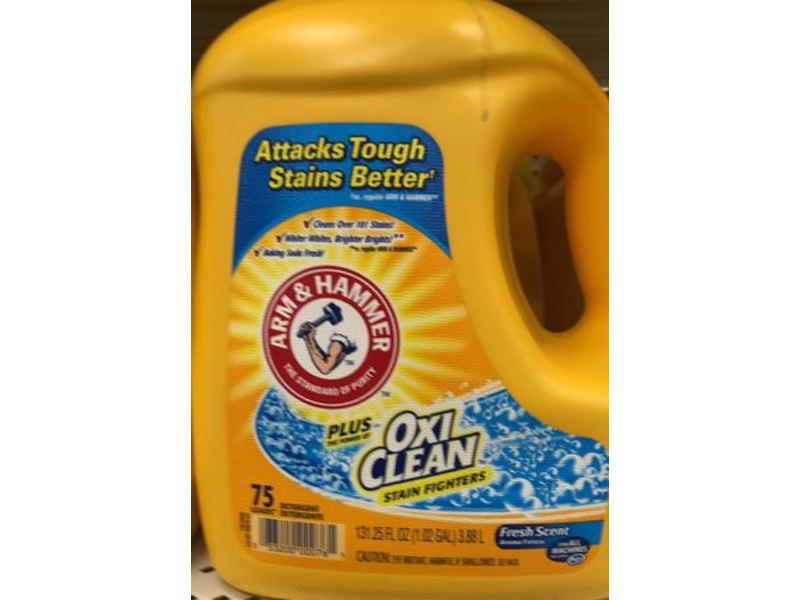 Arm & Hammer Plus OxiClean Liquid Laundry Detergent, Fresh Scent, 75 Loads, 31.25 fl oz/3.88 L