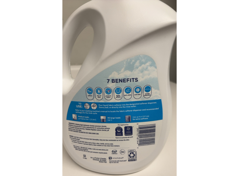 Downy Soft Fabric Softener, Free & Gentle, 136 Loads, 100 fl oz/2.98 L