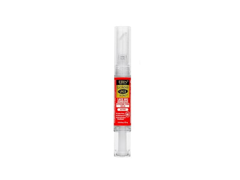 Ebin New York Wonder Lace Bond Lace Wig Adhesive, Active, 0.14 fl oz/4 g