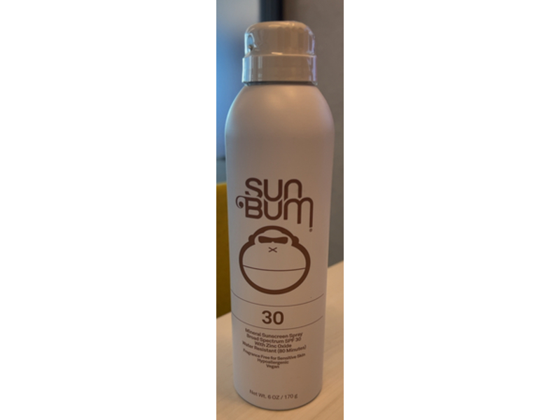 Sun Bum Mineral Sunscreen Spray, SPF 30, Zinc Oxide, 6 oz/170 g