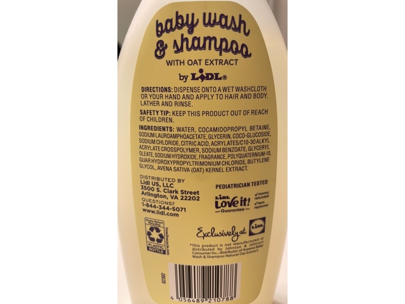 Lidl Body Wash & Shampoo, Oat Extract, 18 fl oz/532 mL
