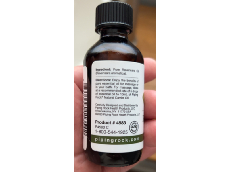 Piping Rock Pure Essential Oil, Ravensara Oil, 2 fl oz/59 mL
