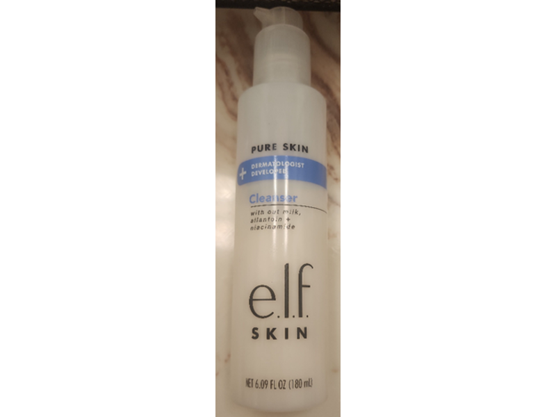 e.l.f Pure Skin Cleanser, Oat Milk + Allantoin & Niacinamide, 6.09 fl oz/180 mL