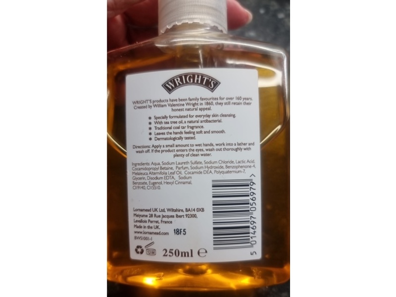 Wright's Hand Wash, Coal Tar Fragrance, 250 mL