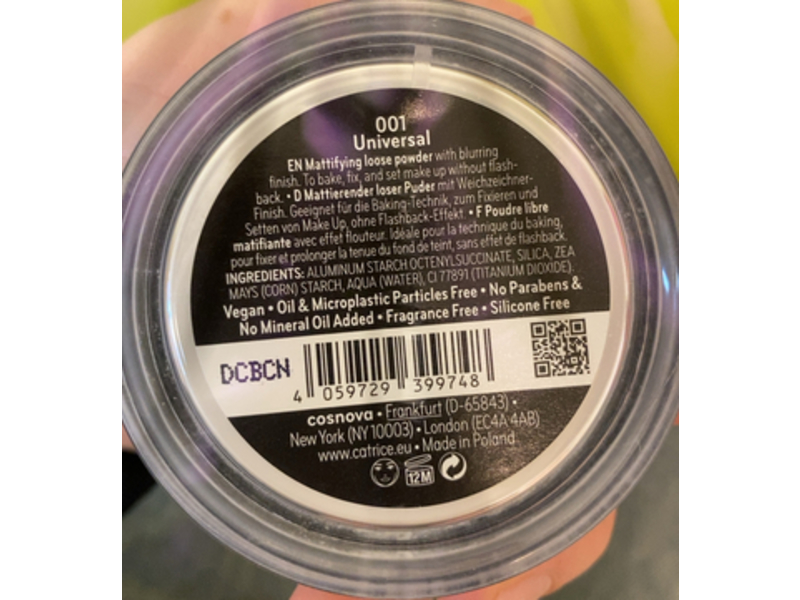 Catrice Invisible Matte Loose Powder, 001, 0.40 oz/11.5 g