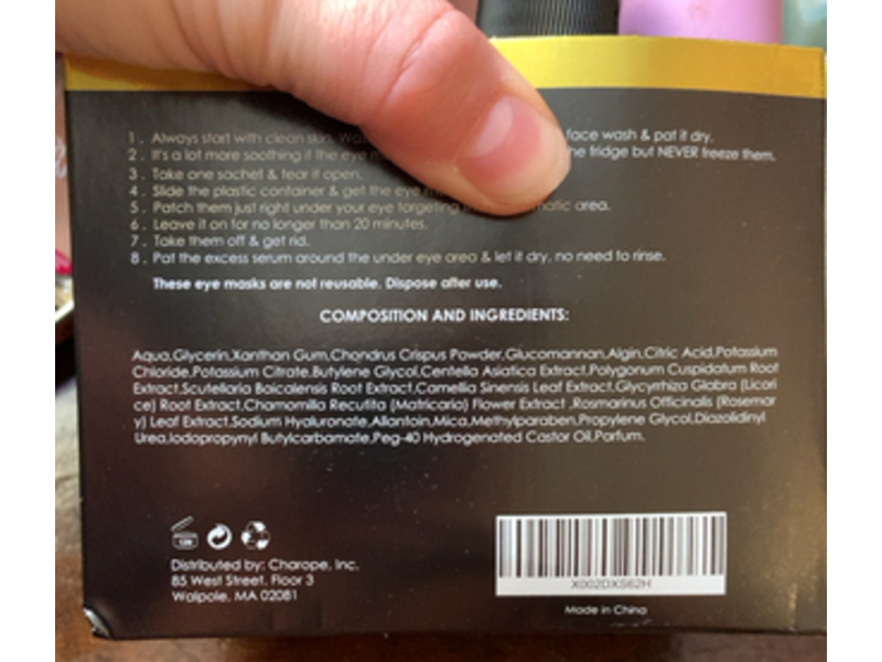 Dermora Gold Eye Mask, Puffy Eyes & Dark Circles Treatments, 30 Count