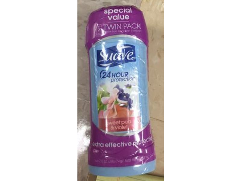 Suave Invisible Solid Deodorant, Sweet Pea & Violet, 74 g