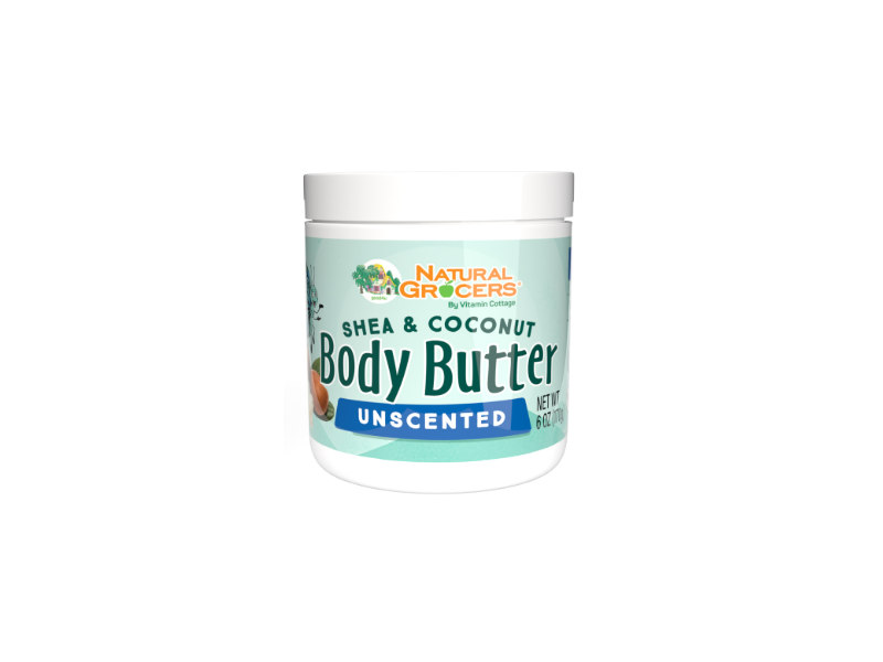 Natural Grocers Shea & Coconut Body Butter, Unscented, 6 fl oz/170 g