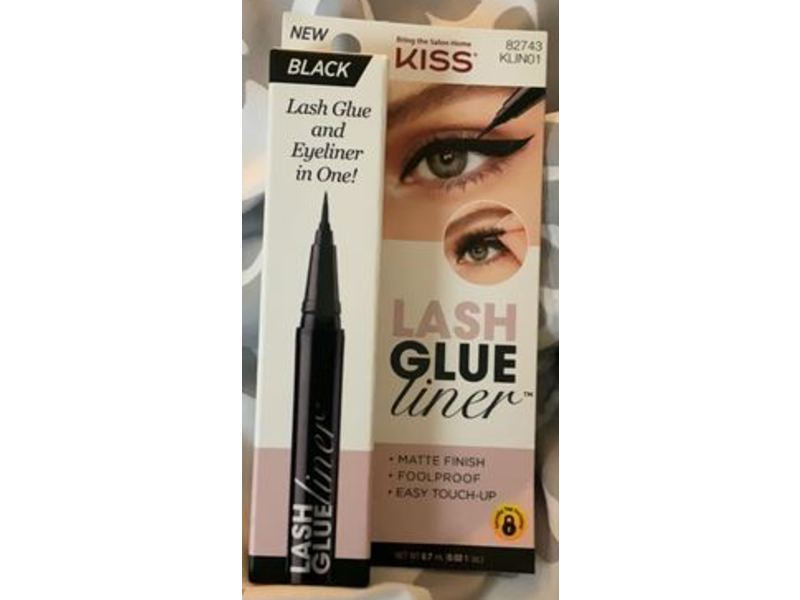Kiss Lash Glue And Eyeliner In One, Black 0.02 oz, Pack Of 2