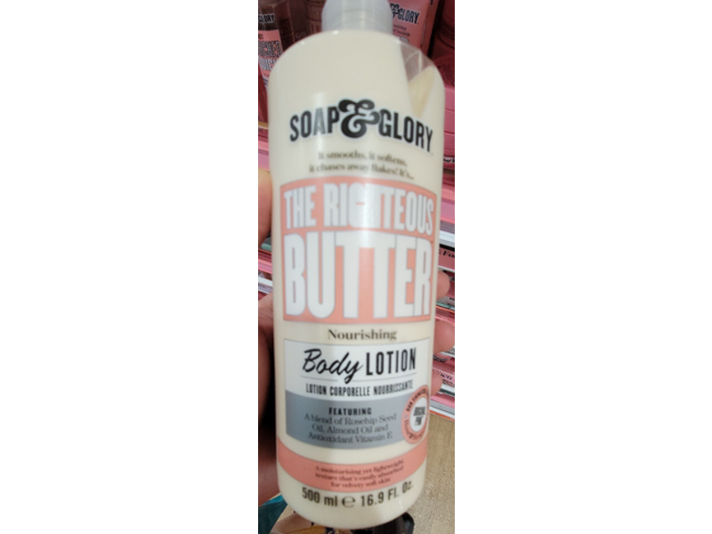 Soap & Glory The Righteous Butter Body Lotion, Original Pink , 16.9 fl oz/500 mL