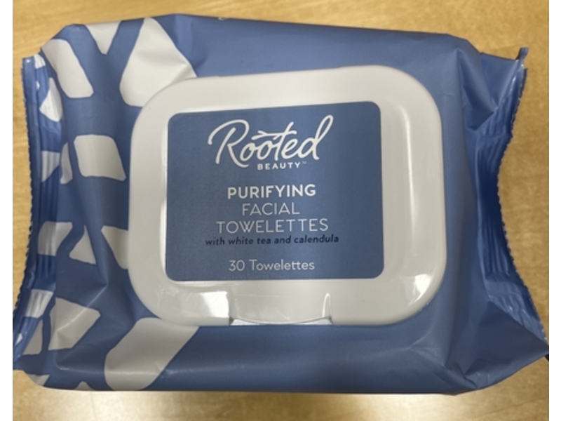 Rooted Beauty Purifying Facial Towelettes, White Tea & Calendula, 30 Count