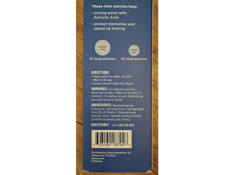 PanOxyl Daytime Invisible Patches, Salicylic Acid, 20 Count