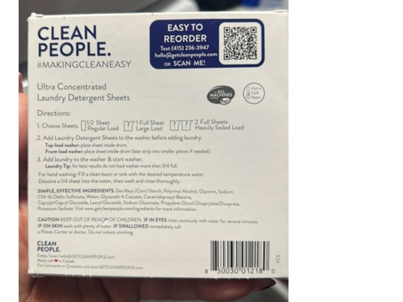 Clean People Ultra Concentrated Laundry Detergent Sheets, Fragrance Free, 32 Loads