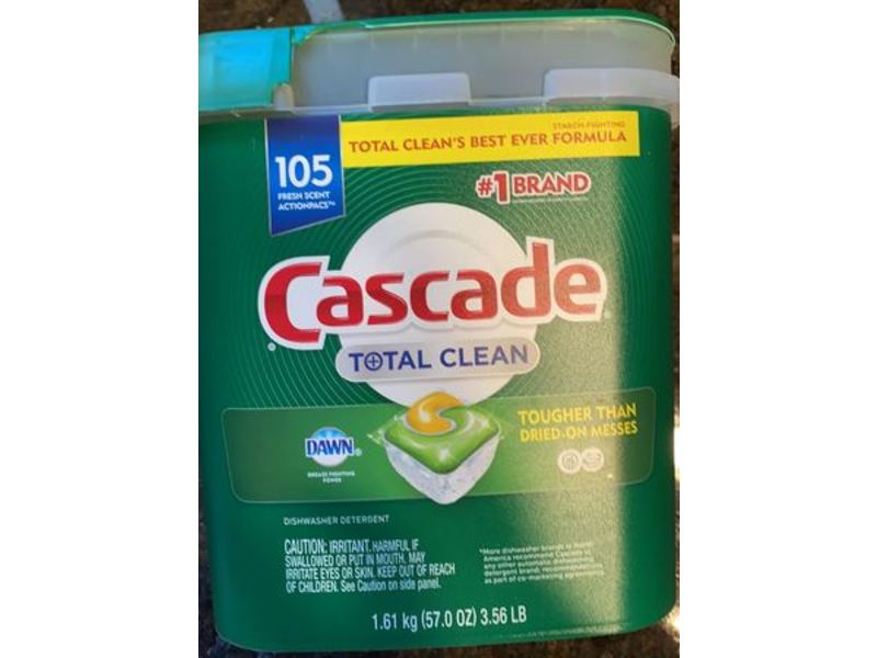 Cascade Total Clean ActionPacs, Fresh Scent, 57.0 oz/1.61 kg, 105 Pacs