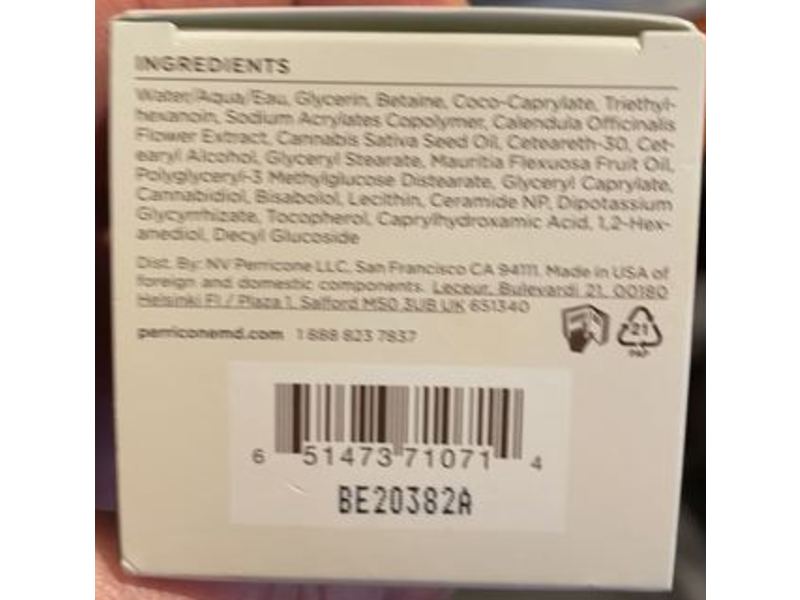 Perricone MD Hypoallergenic Cbd Sensitive Skin Therapy Nourishing & Calming Moisturizer, 2 fl oz/59 mL
