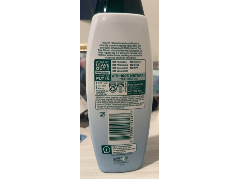 Palmolive Naturals Anti-Dandruff 2 In 1 Shampoo & Conditioner, 350 mL