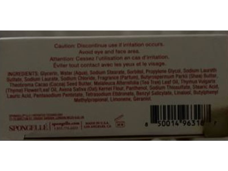 Spongelle Hand Defense Hand Wash, Thyme, Tea Tree Oils, 3.5 oz/99 g