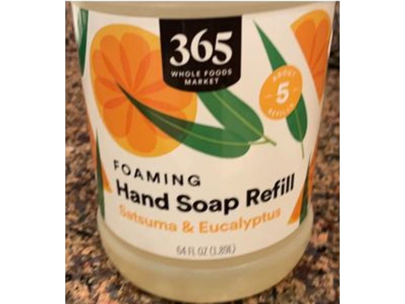 365 Whole Foods Market Foaming Hand Soap Refill, Satsuma Eucalyptus, 64 fl oz/1.89 L
