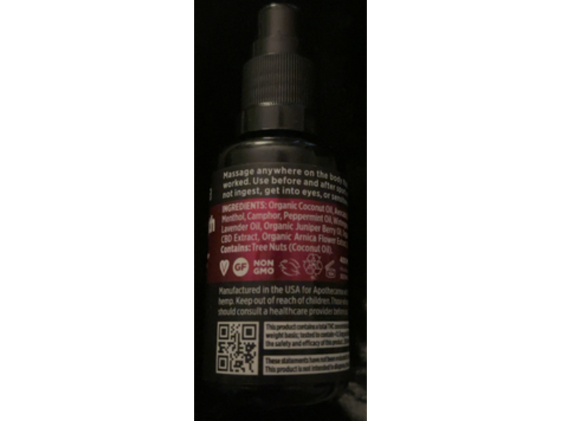 Apothecanna Extra Strength Body Oil, Arnica Peppermint Juniper Hemp, 1 fl oz/30 mL