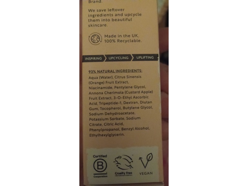 UpCircle Peptide Serum, Upcycled Custard Apple + Blood Orange, 1 fl oz/30 mL