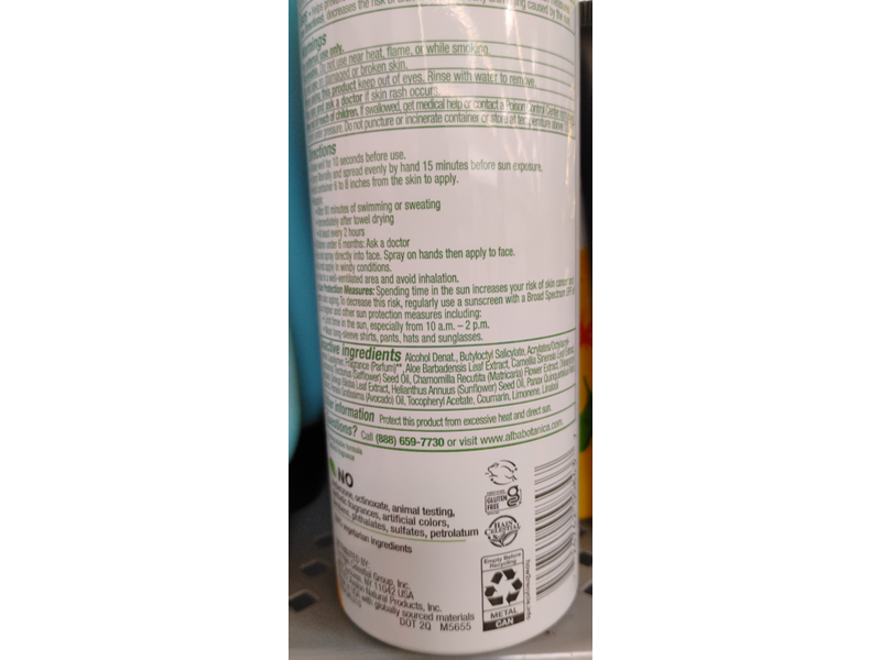 Alba Botanica Hawaiian Coconut Sunscreen Spray, SPF 50, 5 fl oz/148 mL