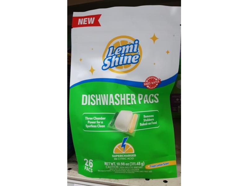 Lemi Shine Dishwasher Pacs, Supercharged Citric Acid, 10.98 oz/311.48 g, 26 Count