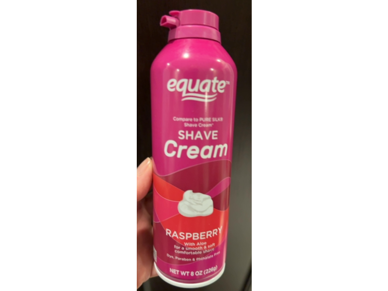 Equate Shave Cream, Raspberry & Aloe, 8 oz/226 g