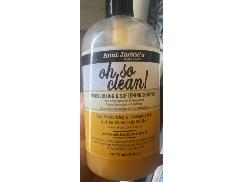 Aunt Jackie's Oh So Clean! Moisturizing & Softening Shampoo, Shea Butter & Olive Oil, 24 fl oz/710 mL