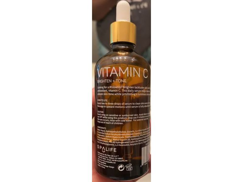 Spalife Vitamin C Serum, Brighten + Tone, 3.7 fl oz/110 mL