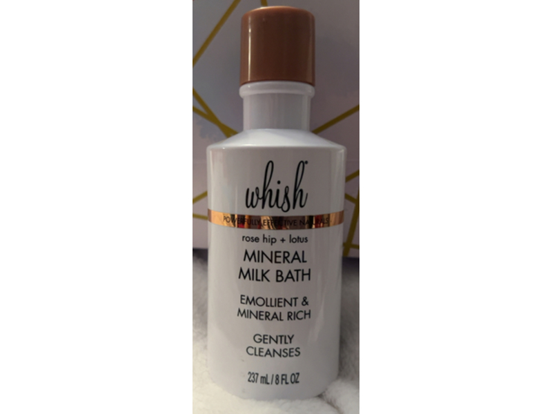 Whish Mineral Milk Bath, Rose Hip + Lotus, 8 fl oz/237 mL