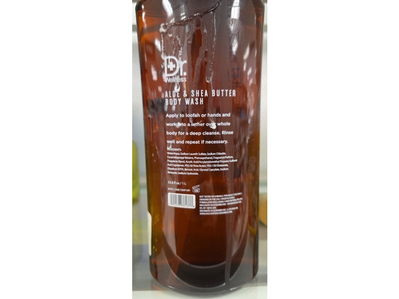 Dr Wellness Body Wash, Aloe & Shea Butter, 33.8 fl oz/1 L