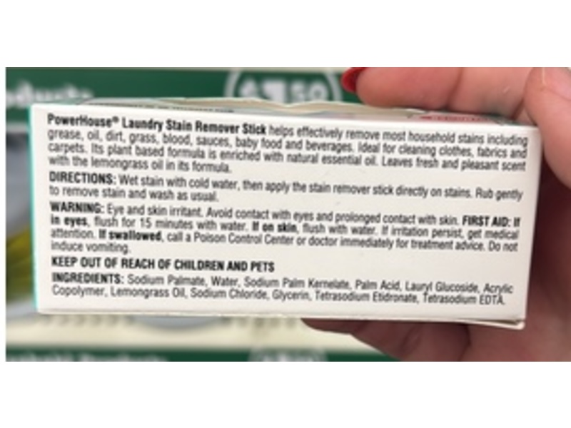 PowerHouse Laundry Stain Remover Stick, 2.5 oz/70 g