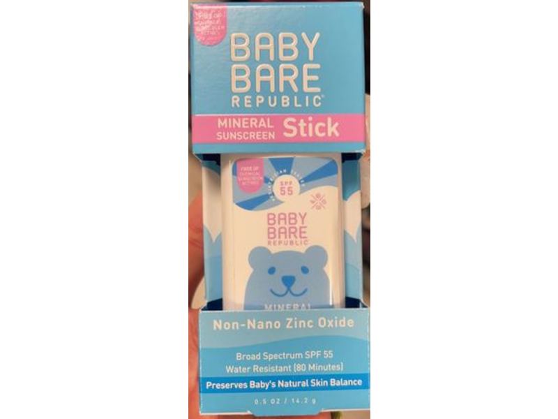 Baby Bare Republic Mineral Sunscreen Stick, SPF 55, 0.5 oz/14.2 g