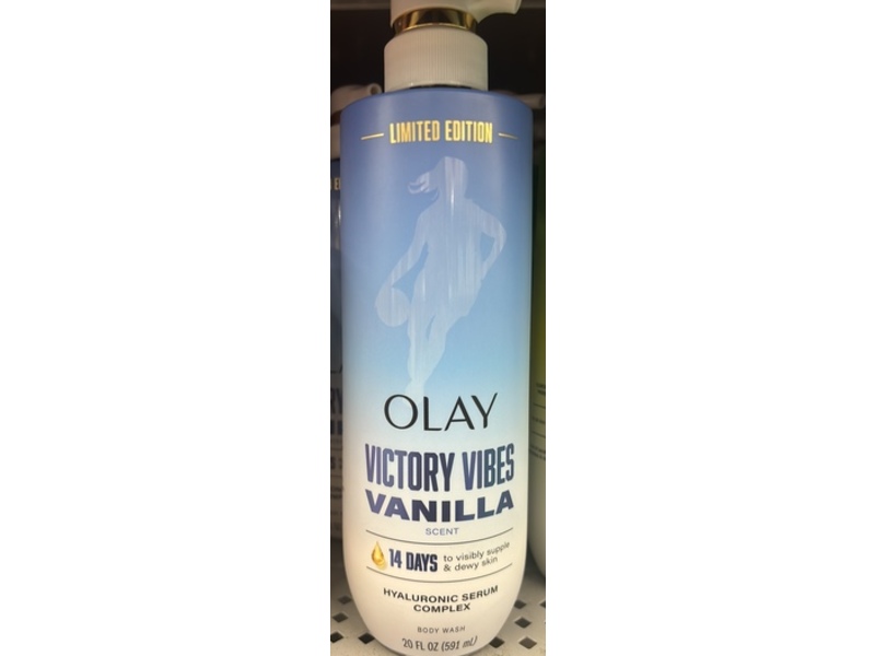 Olay Hyaluronic Serum Complex Body Wash, Victory Vibes Vanilla Scent, 20 fl oz/591 mL
