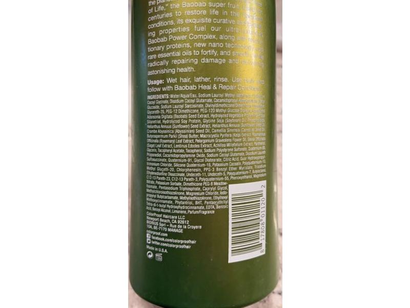 ColorProof Baobab Heal & Repair Shampoo, 25.4 fl oz/750 mL