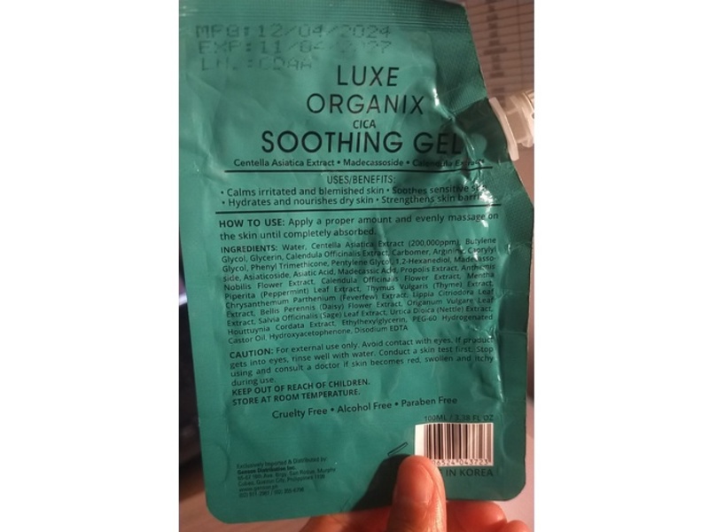 Luxe Organix Cica Soothing Gel, 100 mL