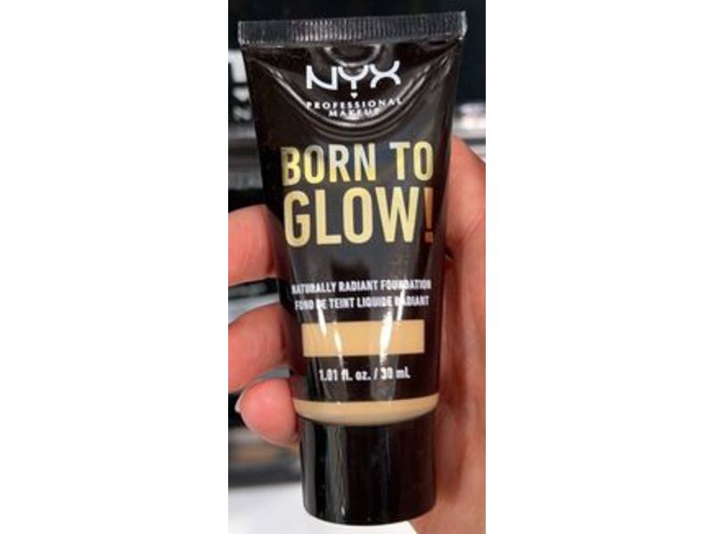 NYX Professional Makeup Born To Glow Naturally Radiant Foundation, Nude, 1.01 fl oz/30 mL