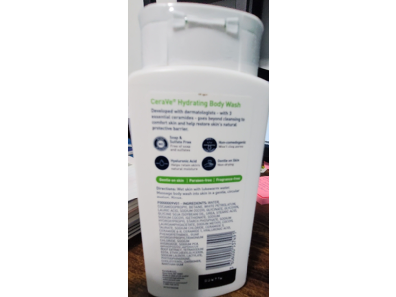 CeraVe Hydrating Body Wash, Normal To Dry Skin, 10 fl oz/296 mL