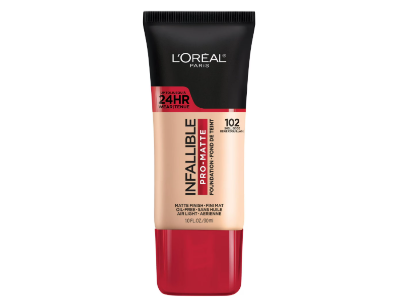 L'Oreal Paris Infallible Pro-Matte Foundation Makeup, Shell Beige, 1 fl oz.30 mL