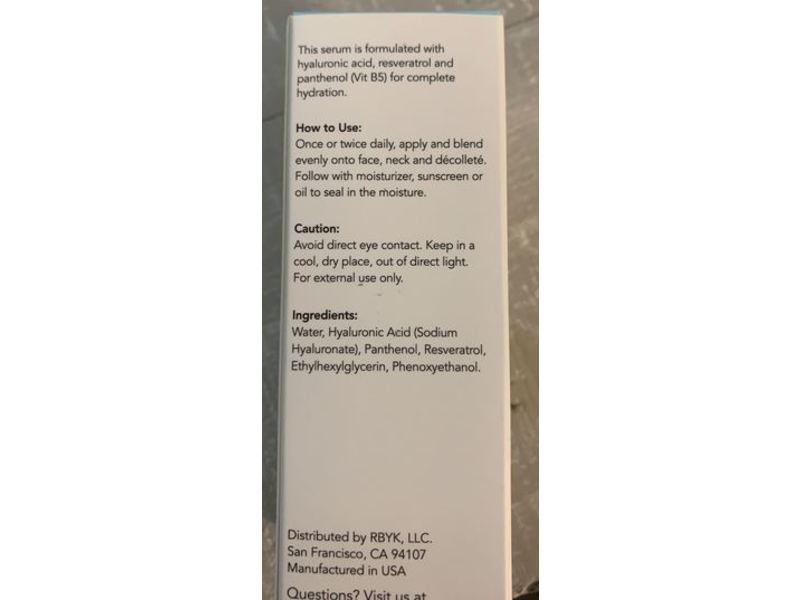 Maelove The Hydrator H.A + panthenol + Resveratrol, 1 fl oz/30 ml